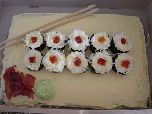 Sushi cake I made for Alyssa's birthday, 2003.